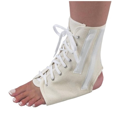 Powerplay Canvas Ankle Brace With Laces, Beige - Large PO47354